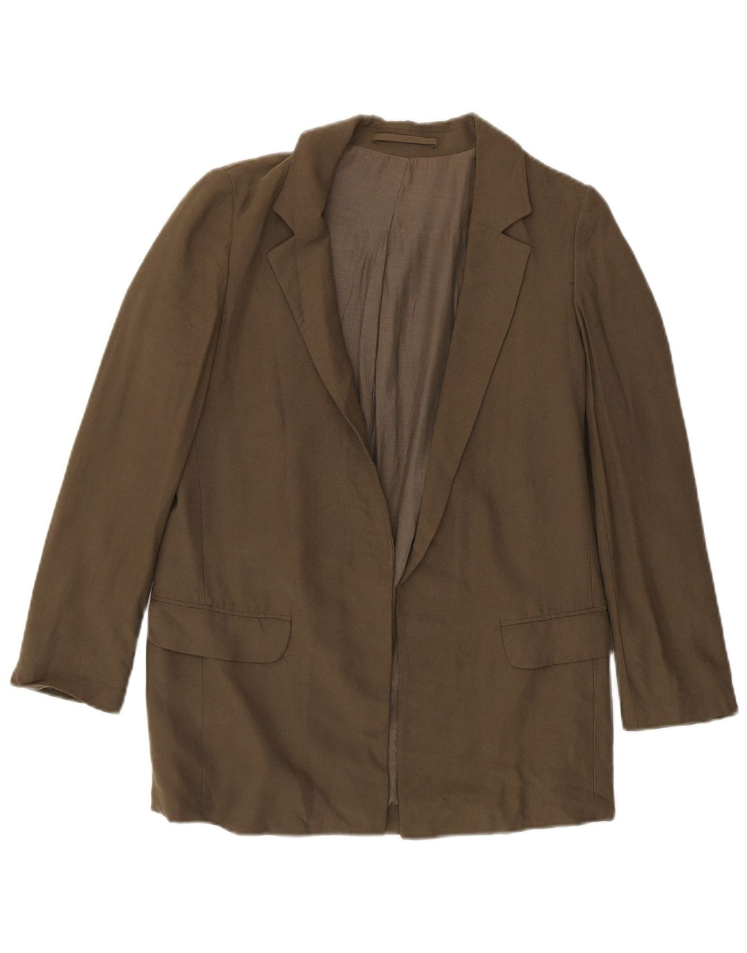 All Saints Chaqueta tipo blazer abierta para mujer UK 8 Small Viscosa caqui