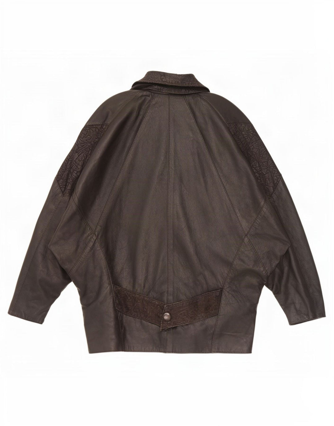 Vintage mujer chaqueta de cuero de gran tamaño Reino Unido 10 pequeño negro