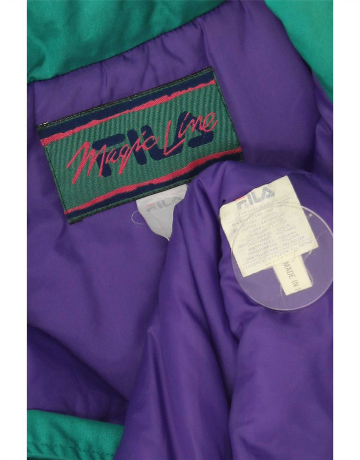 Fila Chaqueta acolchada con capucha para hombre IT 46 Small Verde Poliéster