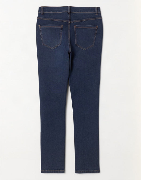 M&Co Vaqueros ajustados para mujer UK 12 Medium W30 L28 Azul marino Algodón