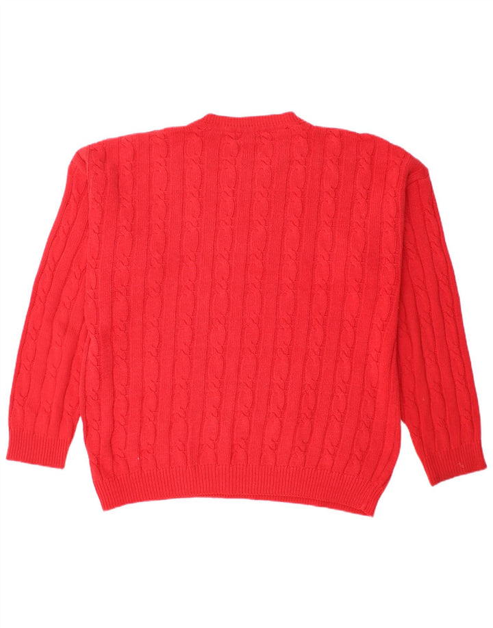 CONTE MASSIMO Jersey de cuello redondo para hombre XL Algodón rojo