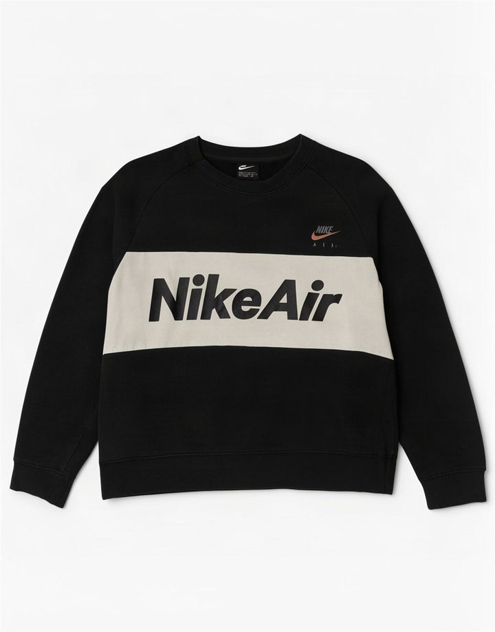 Nike Hombre Sudadera con gráfico tipo jersey de algodón color block en color negro mediano