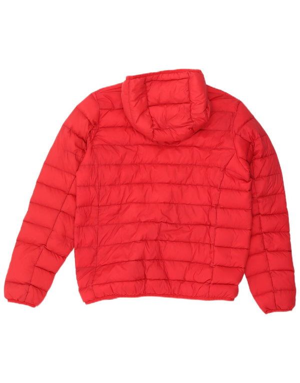 FILA Chaqueta acolchada con capucha para hombre UK 38 Poliéster rojo mediano