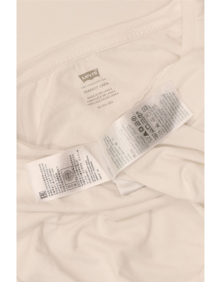 LEVI'S Camiseta Perfect Crew para Mujer UK 20 2XL Algodón Blanco