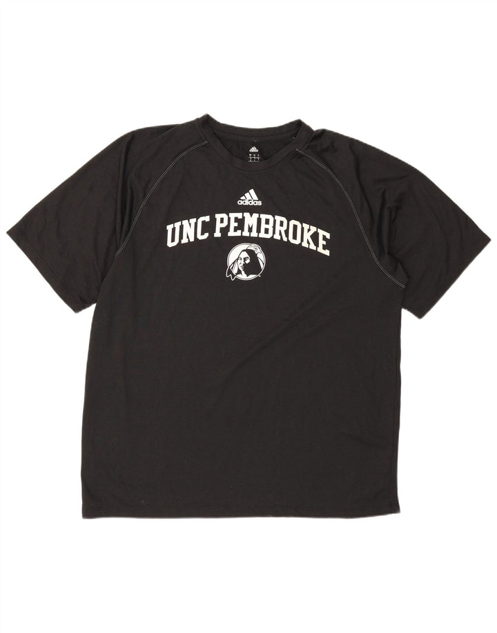 Adidas Mens UNC Pembroke Graphic Camiseta Top Grande Poliéster Negro