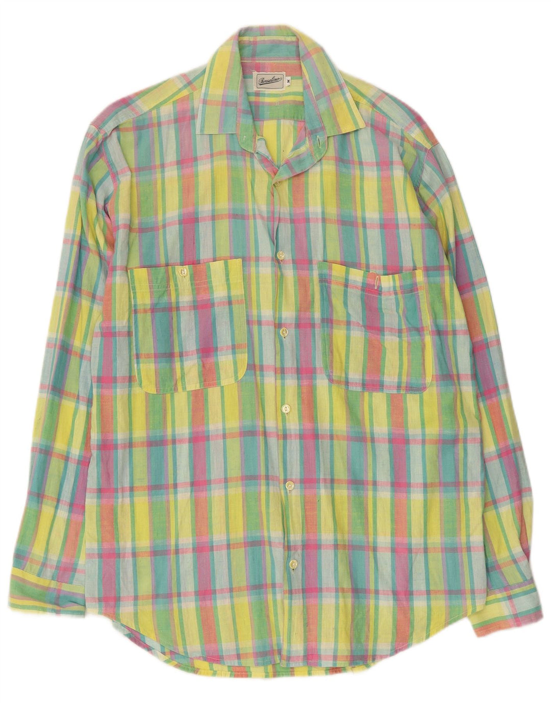Camisa Borsalino Hombre Mediana Cuadros Multicolor Algodón