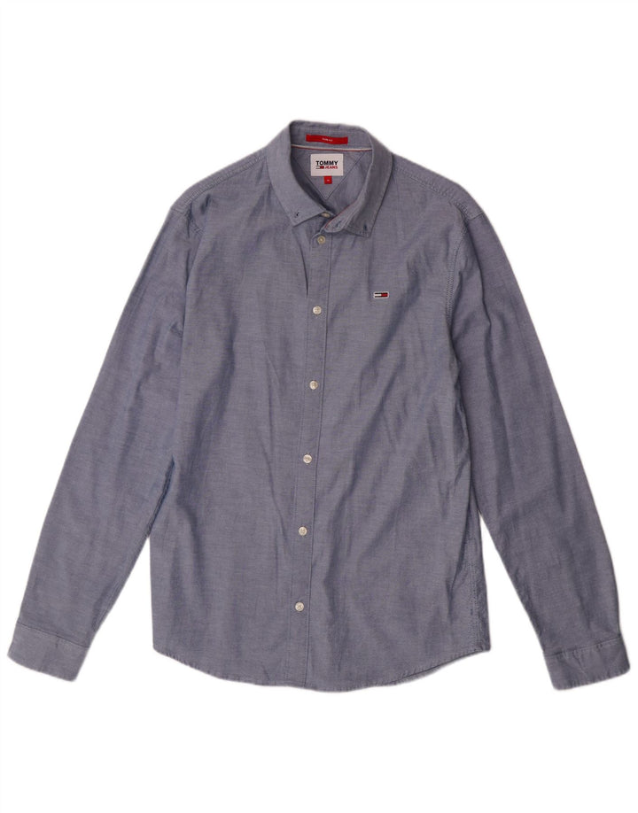 TOMMY HILFIGER Camisa slim fit de algodón azul medio para hombre