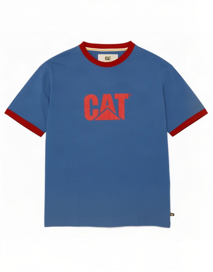 Caterpillar Camiseta gráfica para hombre Top XL Poliéster azul