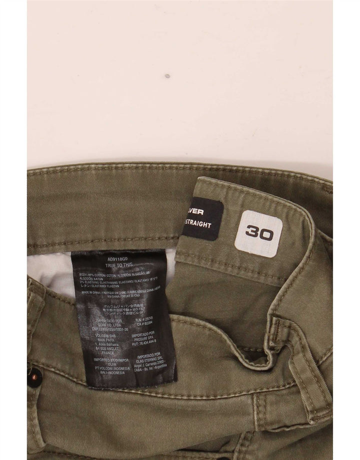 Volcom Hombre Solver Denim Shorts W30 Algodón Caqui Medio