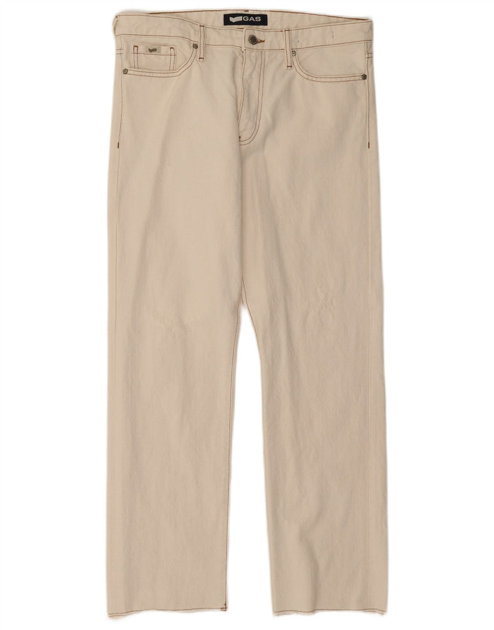 Vaqueros rectos para hombre Gas W31 L28 Algodón blanco
