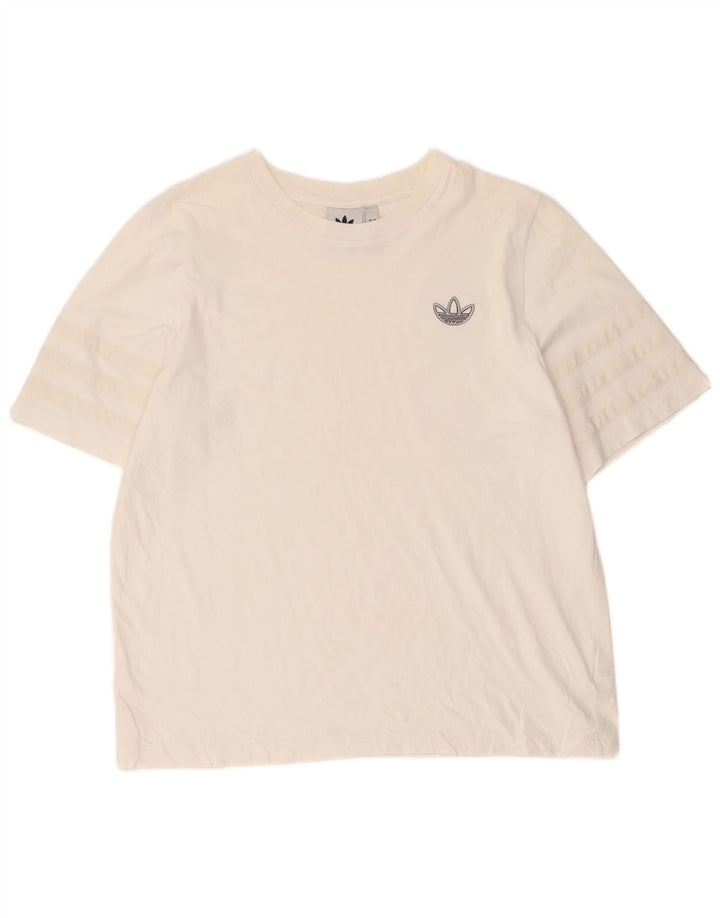 Adidas - Camiseta para hombre, talla grande, algodón blanco