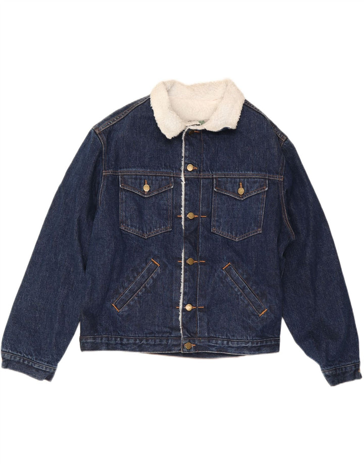 GREEN FOX Chaqueta vaquera Sherpa para hombre UK 38 Azul medio