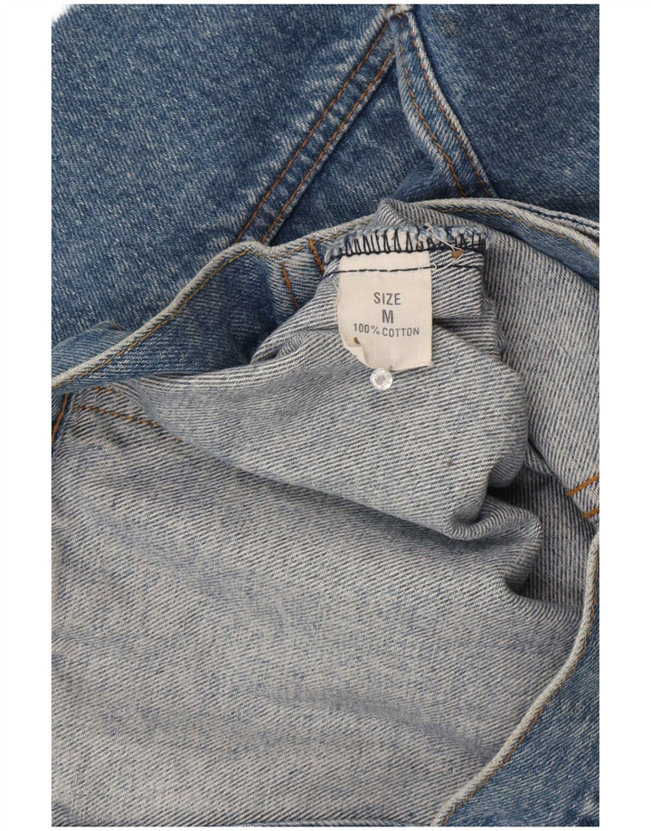 Vintage mujer chaqueta de mezclilla de gran tamaño Reino Unido 14 algodón azul medio