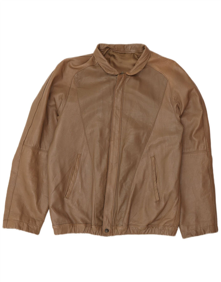 Chaqueta de cuero vintage para hombre Reino Unido 38 Marrón medio