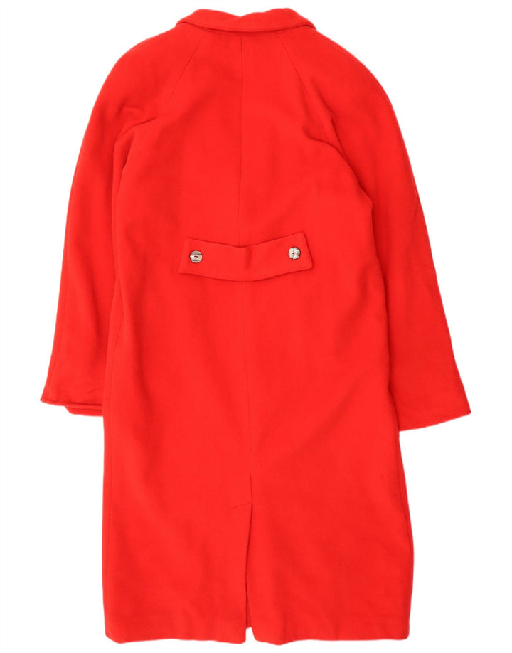 Vintage mujer abrigo de gran tamaño Reino Unido 14 lana roja mediana