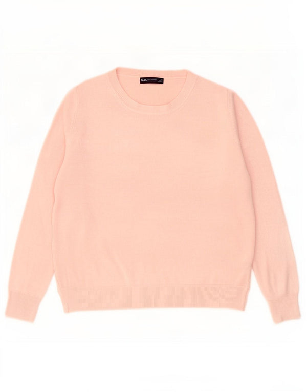 Marks & Spencer Suéter con Cuello Barco para Mujer UK 46 Grande Acrílico Rosa