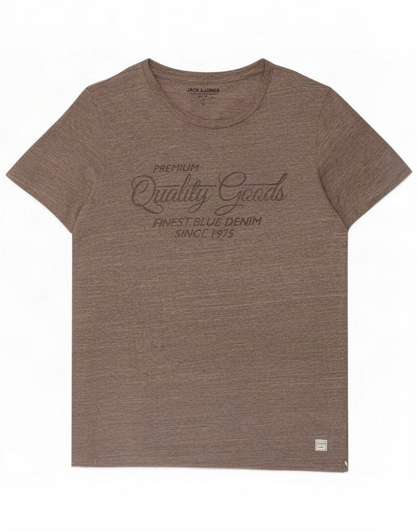 Jack & Jones Camiseta gráfica para hombre Top Algodón gris medio