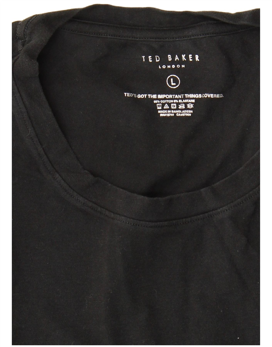 Ted Baker - Camiseta para hombre, talla grande, algodón negro