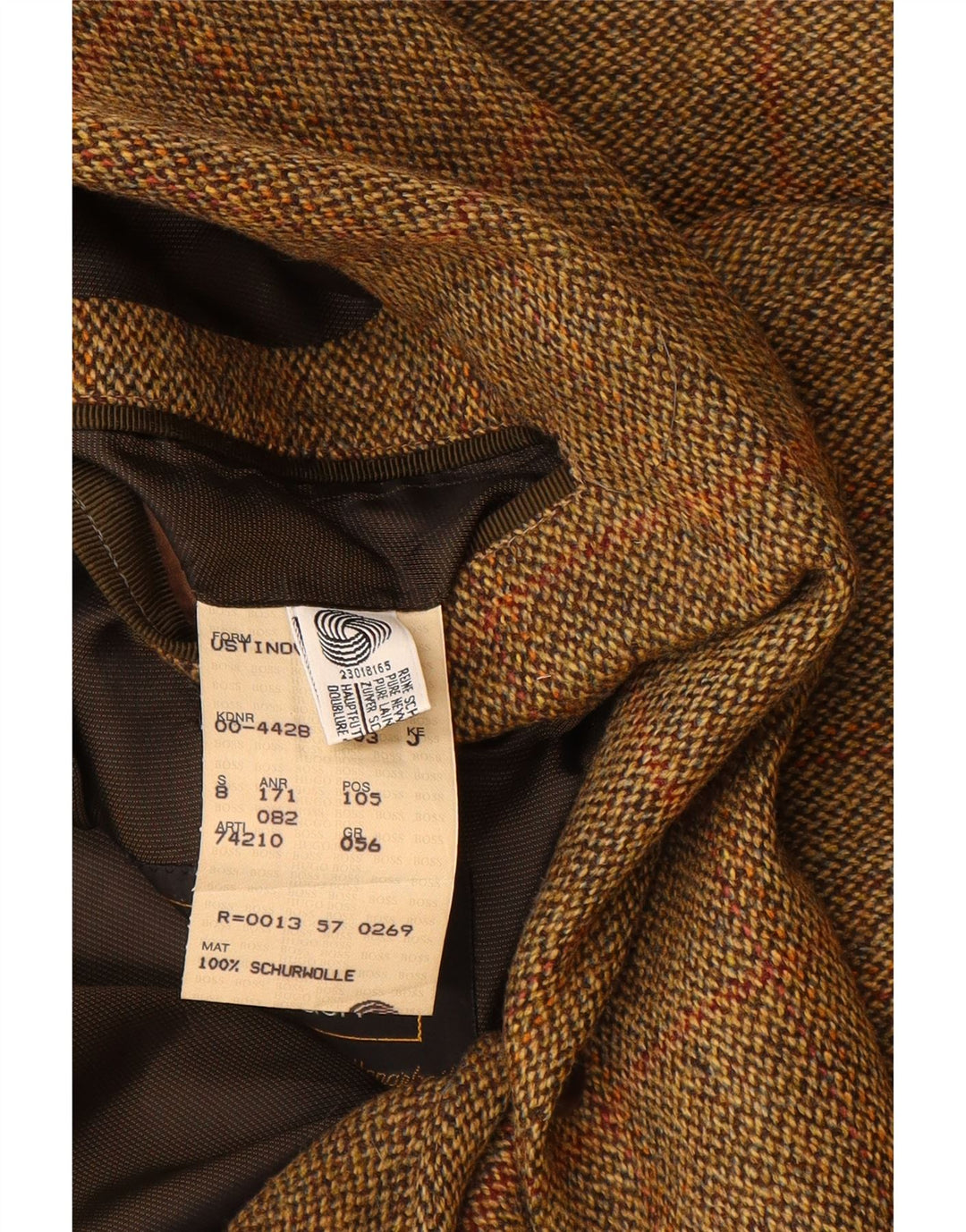 HUGO BOSS Chaqueta tipo blazer de 2 botones para hombre EU 56 3XL Lana virgen a cuadros marrón