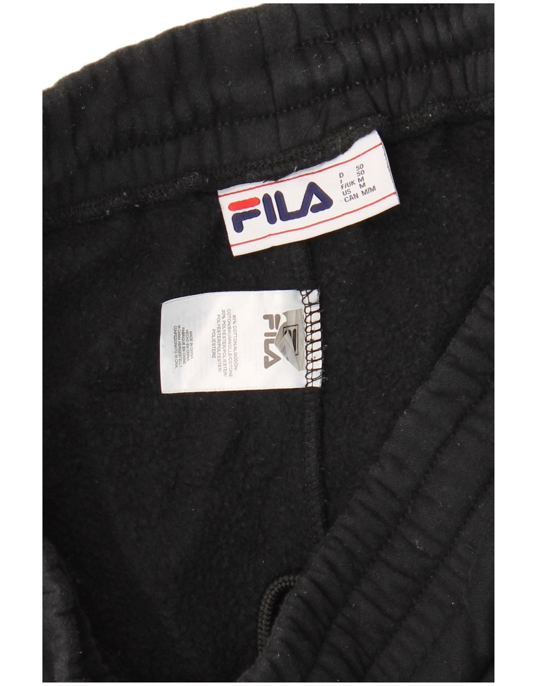 FILA Pantalones de chándal con estampado gráfico para hombre Joggers Medium Black Cotton