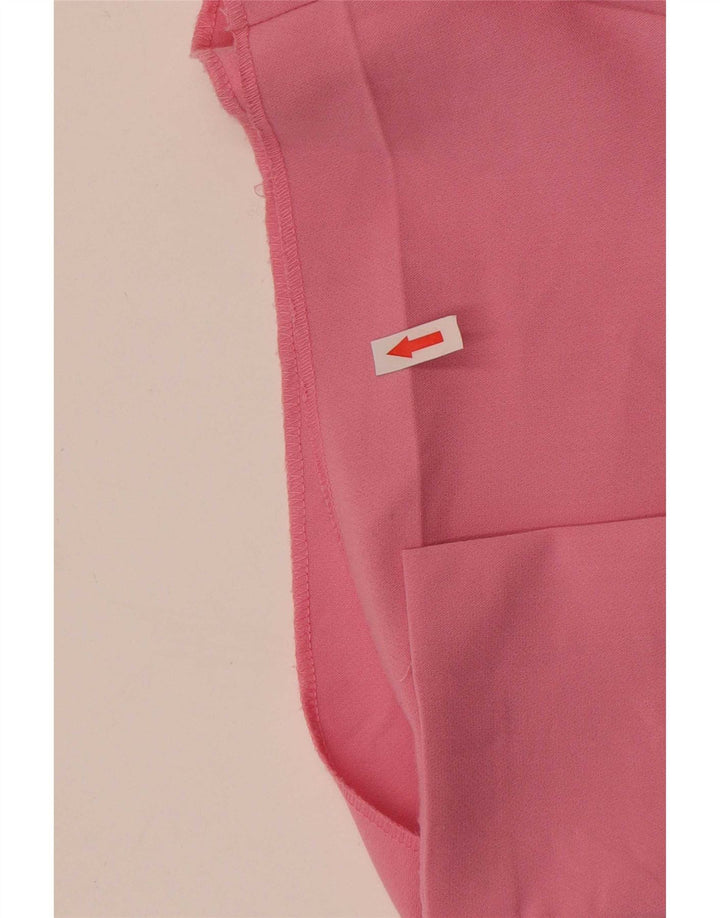 Zara Mujer Shorts Casuales De Cintura Alta Mediano W28 Poliéster Rosa