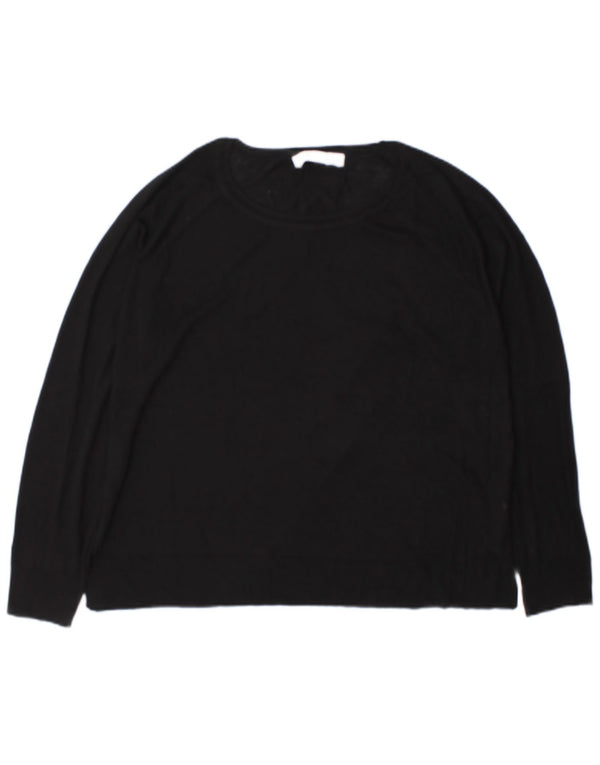 Zara Womens Boat Neck Jumper Sweater UK 18 XL Black Viscose