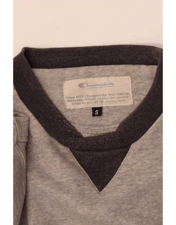Champion Sudadera tipo jersey para hombre, talla pequeña, color gris