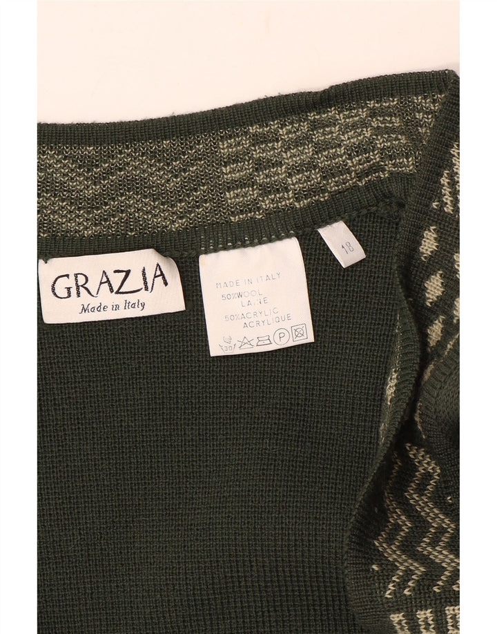 Grazia Cárdigan largo para mujer US 18 2XL Lana caqui
