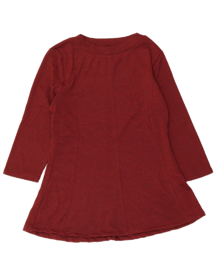 MARKS & SPENCER Blusa de manga 3/4 para mujer UK 42 Medio Borgoña moteado