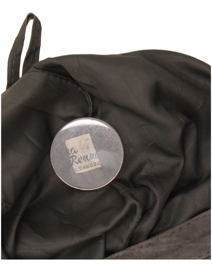 VINTAGE Falda de ante para mujer IT 44 W27 L26 Gris