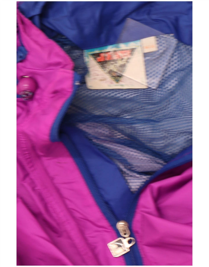 J JEANTEX Chubasquero con capucha para mujer UK 44/46 2XL Morado Colorblock