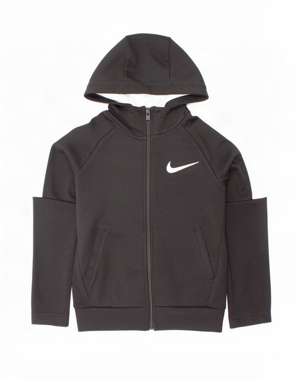 Nike Sudadera con capucha y cremallera para niños 3-4 años XS Negro Colorblock Poliéster