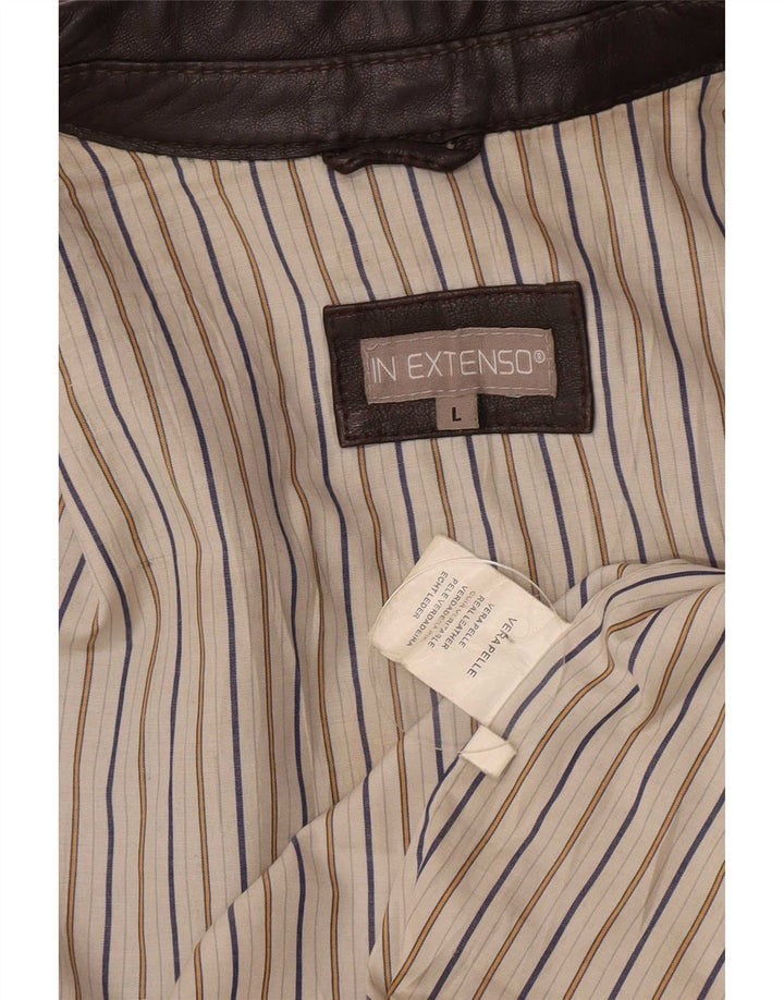 In Extenso Chaqueta de cuero para hombre UK 40 Large Brown