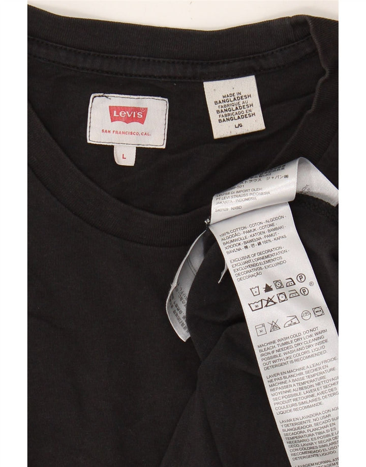 LEVI'S Mens T-Shirt Top Large Black Cotton Vintage Levi's and Second-Hand Levi's from Messina Hembry 
