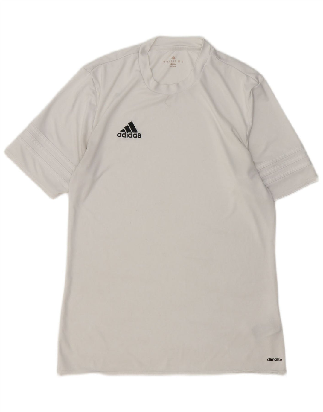 ADIDAS Hombres Climalite Camiseta Top Medio Blanco Poliéster