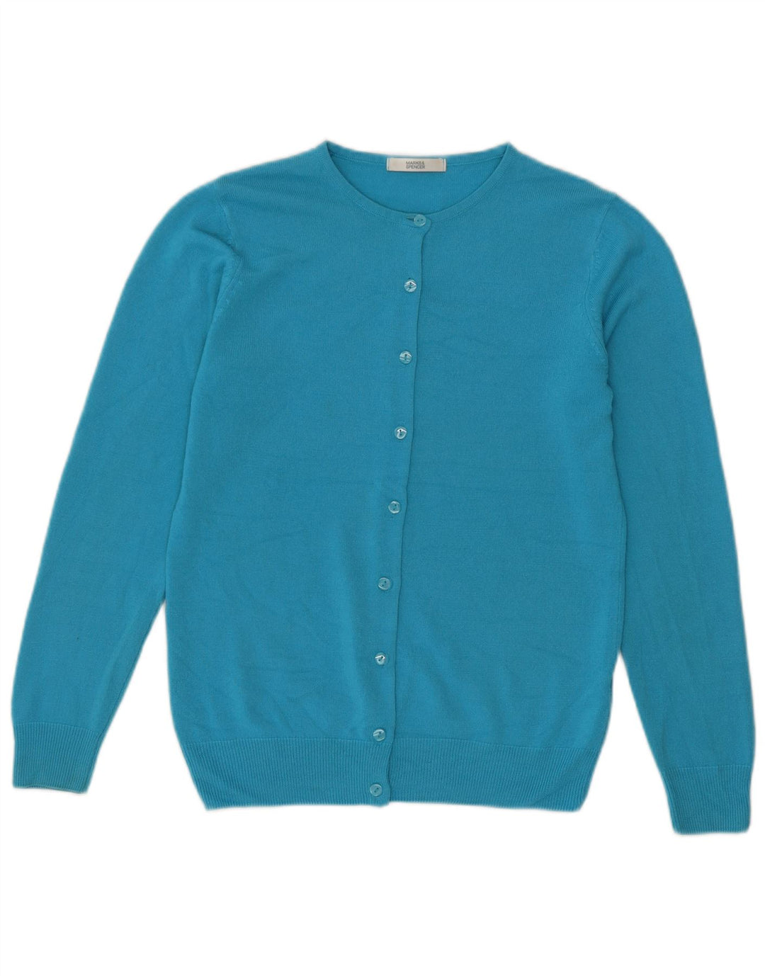 Marks & Spencer - Cárdigan para mujer, talla 8, acrílico pequeño, color turquesa