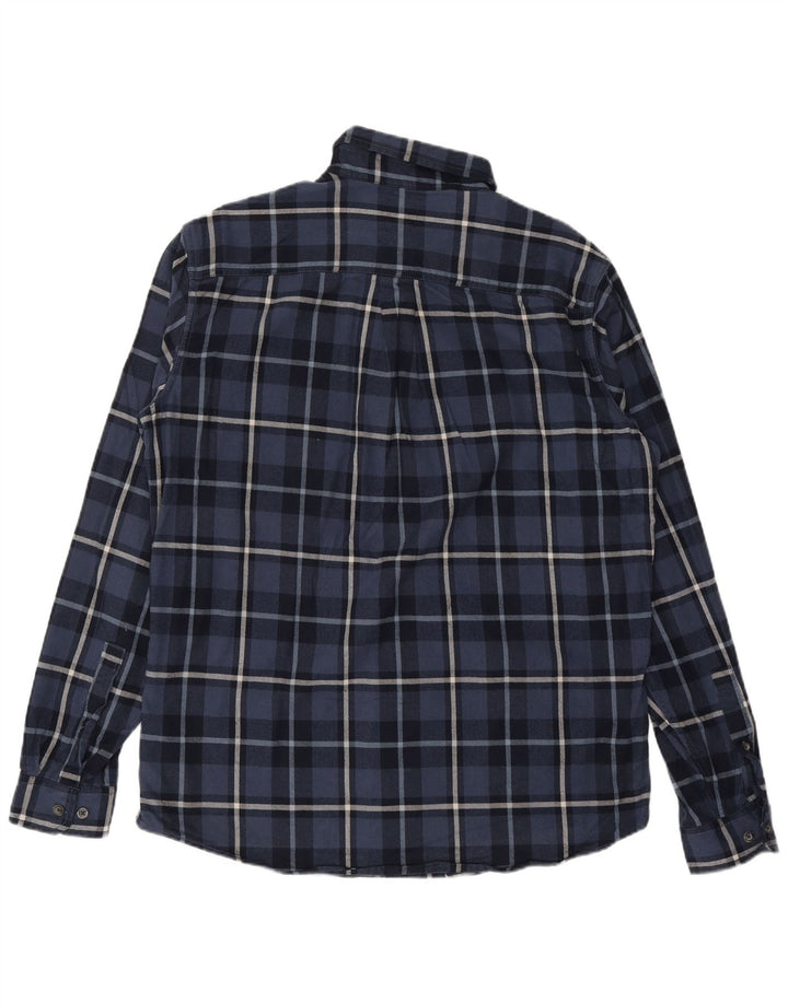 EDDIE BAUER Camisa de franela de corte clásico para hombre Algodón a cuadros azul marino grande