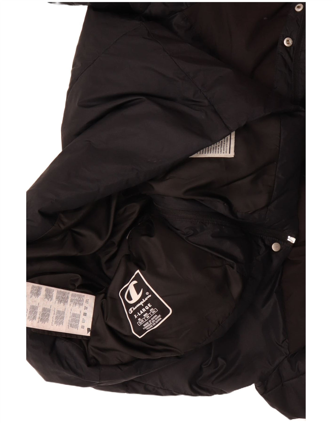 CHAMPION Chaqueta acolchada holgada para mujer UK 40 XL Bloque de color negro