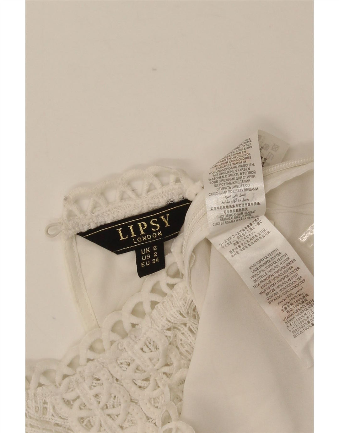 Blusa Lipsy para mujer Top UK 6 XS Poliéster floral blanco