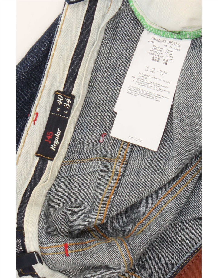 Armani Jeans Rectos Regulares Para Hombre W40 L34 Algodón Azul Marino