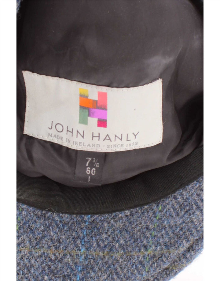 John Hanly Gorra plana para hombre XL Azul Espiga Nueva Lana Clásica