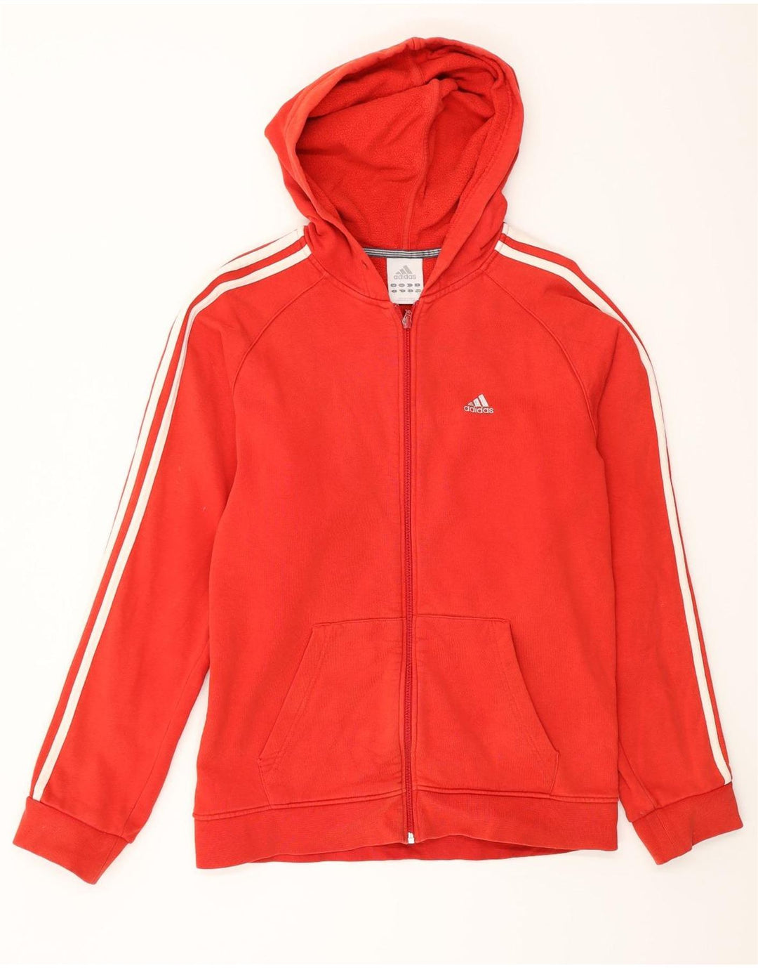 Adidas - Sudadera con capucha y cremallera para hombre, tamaño pequeño, algodón rojo