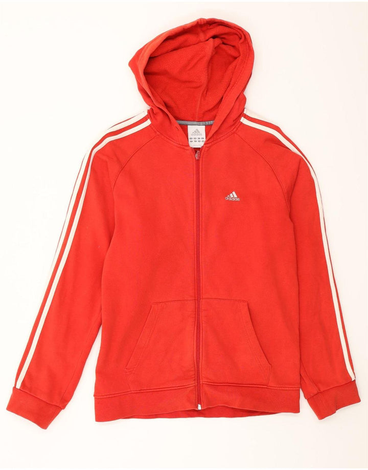 Adidas - Sudadera con capucha y cremallera para hombre, tamaño pequeño, algodón rojo