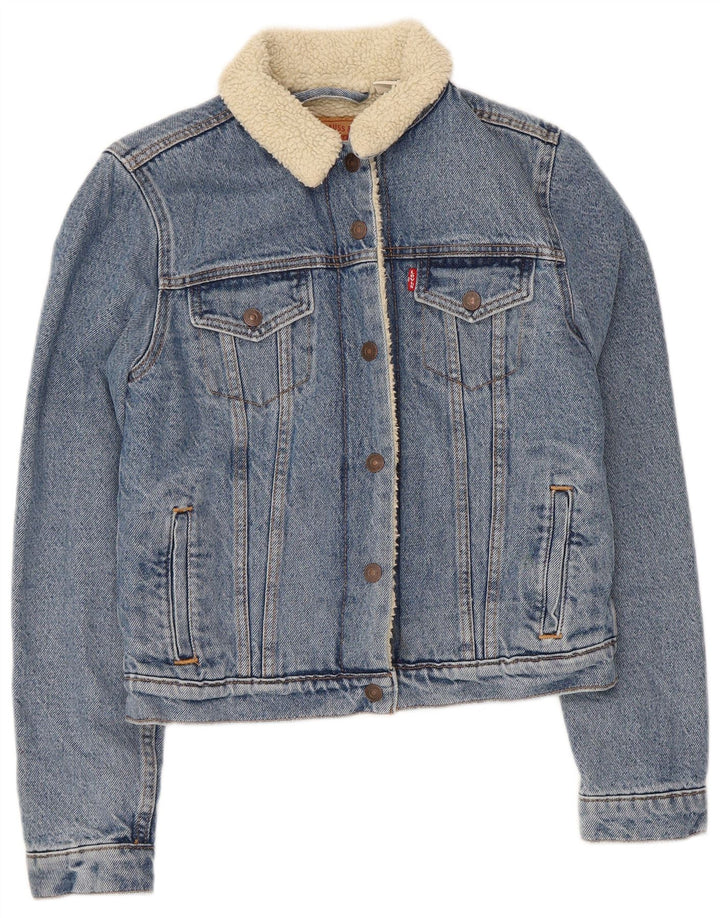Levi's Chaqueta vaquera Sherpa para mujer UK 6 XS Algodón azul