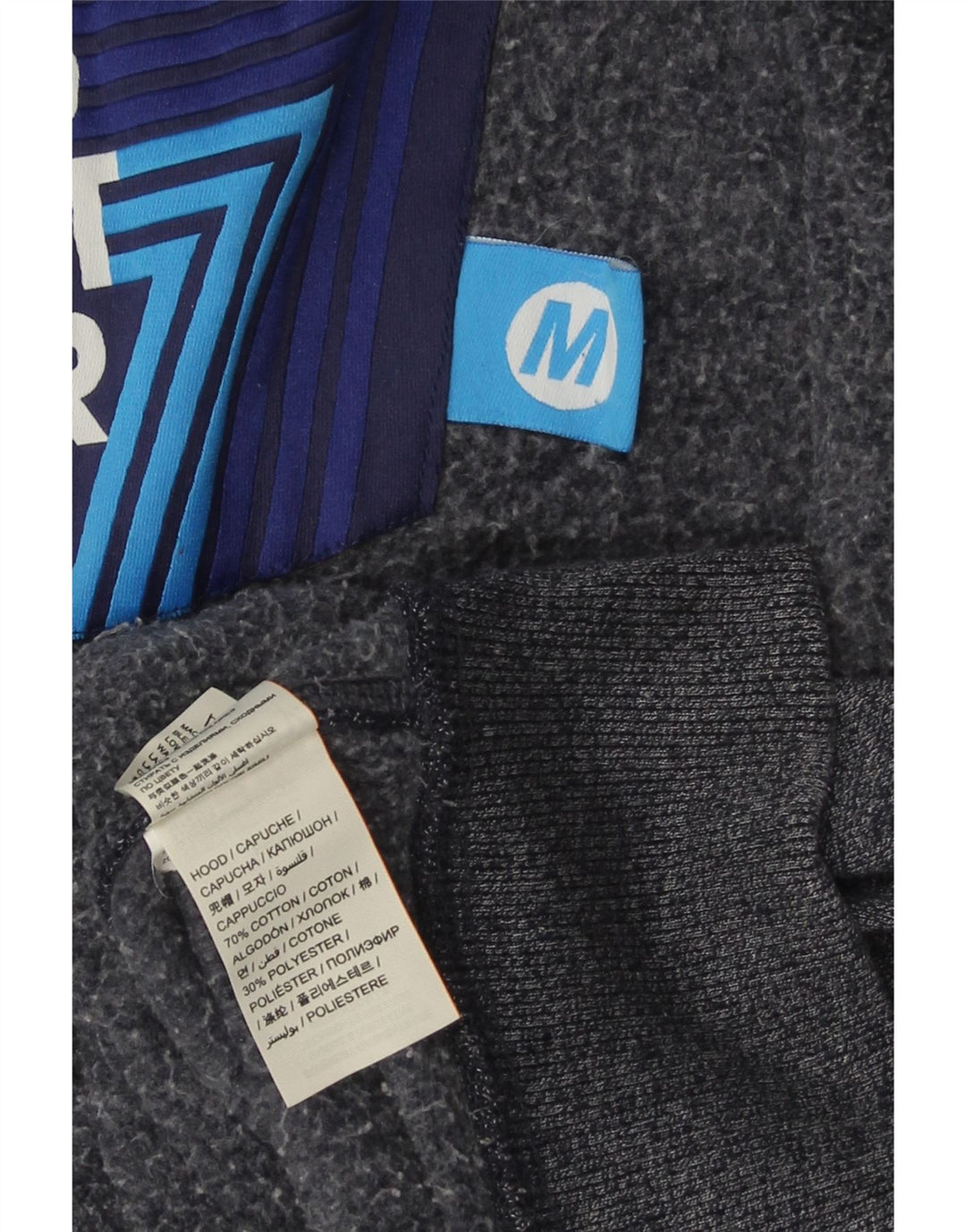 SUPERDRY Suéter con capucha y cremallera gráfica para hombre Algodón azul marino mediano