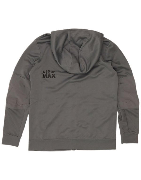 Nike Sudadera con capucha y cremallera gráfica para niños 12-13 años Grande Gris Poliéster