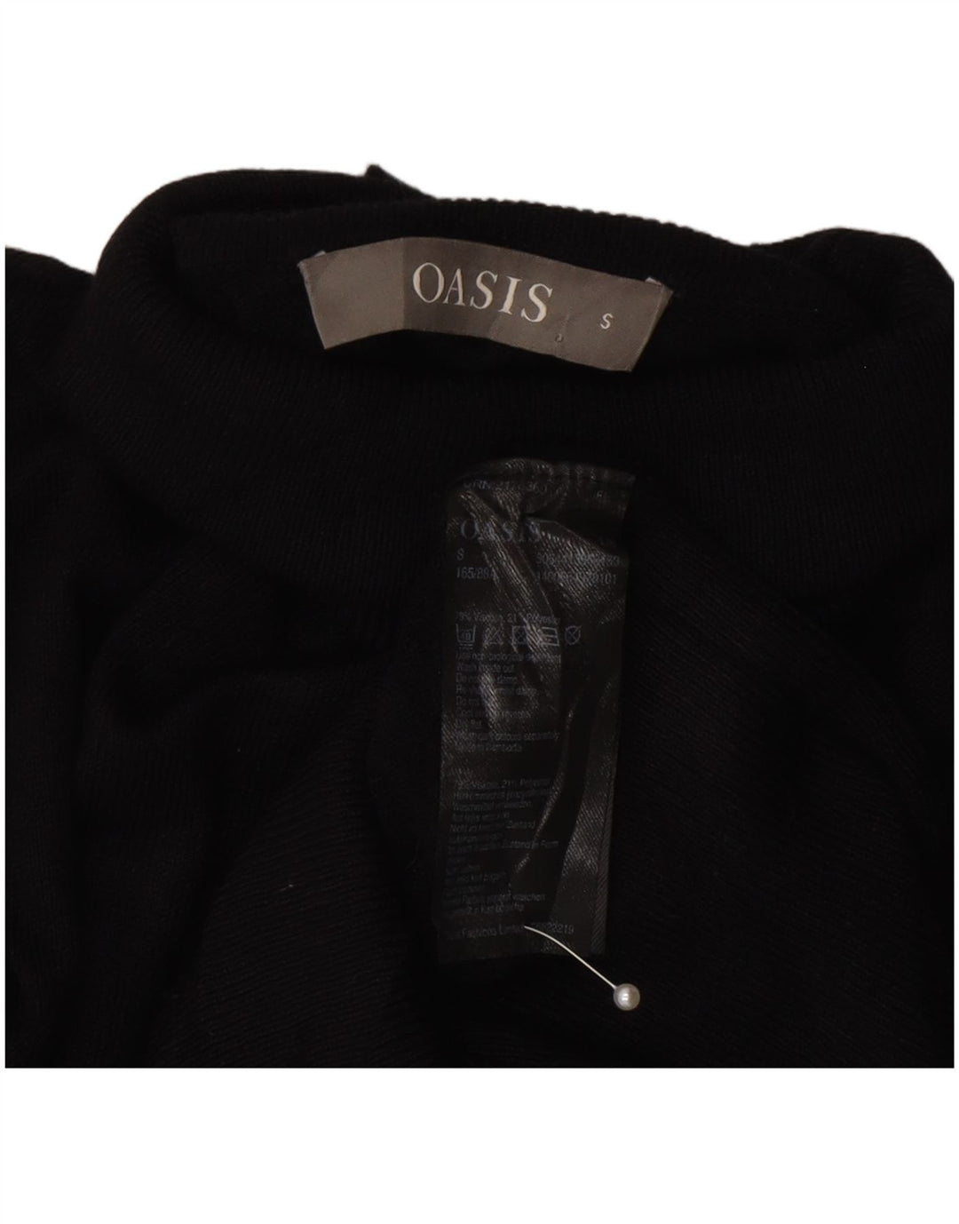 Oasis Jersey con cuello vuelto para mujer UK 10 Small Viscosa negra