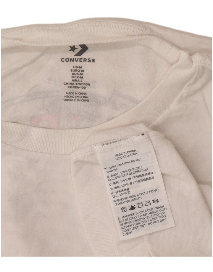 Converse Hombre Chuck Taylor Graphic Camiseta Top Medio Algodón Blanco