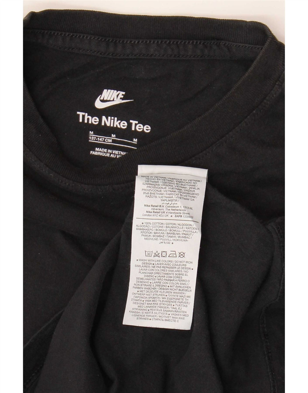 Nike Camiseta para niño Top 10-11 años Mediana Negro Algodón