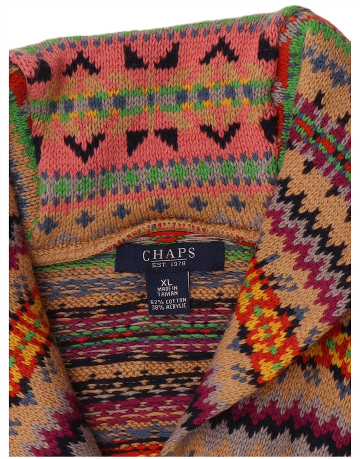 Chaps Suéter tipo cárdigan sin mangas para mujer UK 18 XL Multicolor Fair Isle